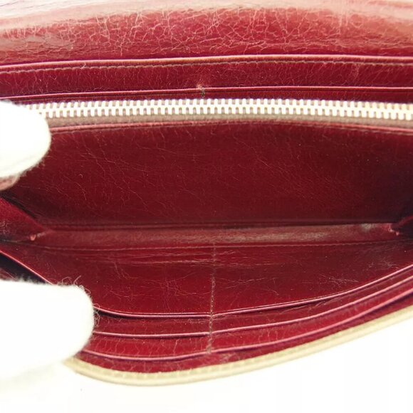 miu miu wallet logo beige Bordeaux leather Authentic used - Picture 8 of 9